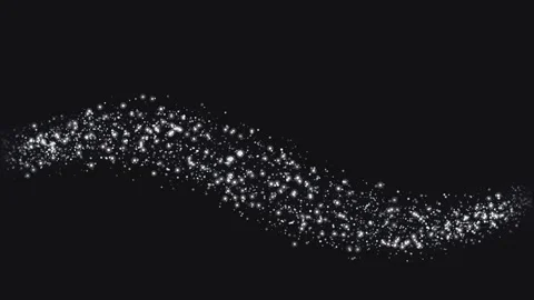 Glittering white stardust trail motion effect flowing on black background b.. Stock Footage 340905379