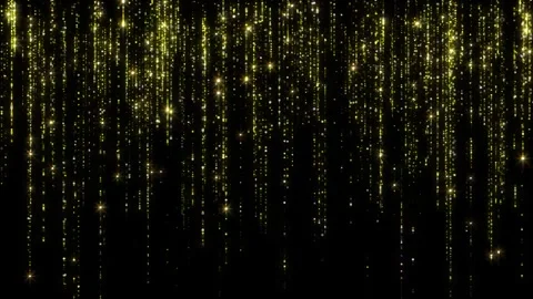Glittering yellow particles falling background Video stock 251579303