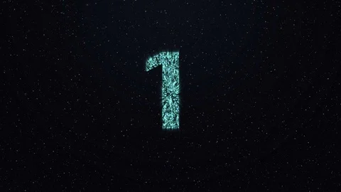 Glittery Countdown Timer with fireworks, 10 second. Stock Footage 117766173