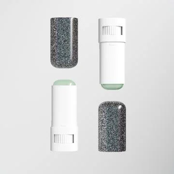 Glittery plastic Lip balm with translucent cap mockup Stock Illustration
