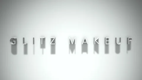 Glitz makeup 3D title animation white text on a white background Stock Footage 299419729