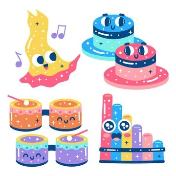 Glitzy salsa dance stickers Stock Illustration