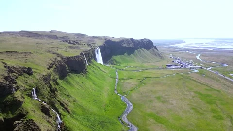 Gljufrabui iceland shooting with drone Stock Footage 281561094