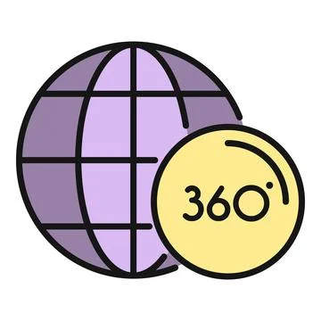 Global 360 virtual reality panoramic view icon Stockillustratie