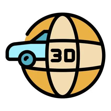 Global 3d printing icon vector flat Stock Illustration