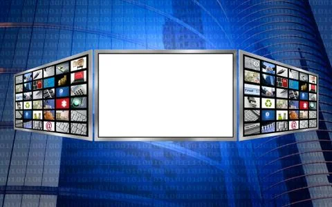 Global 3d screen copy space tech concept Stock Illustration