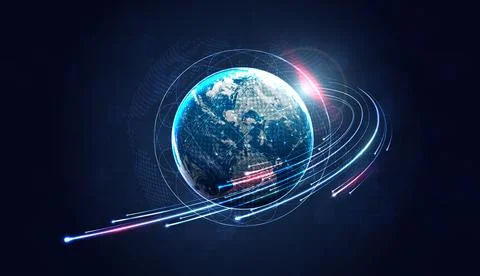 Global 5G network wireless systems and internet technology concept. smart c.. 스톡 일러스트