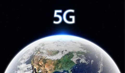 Global 5G network wireless systems and internet technology concept. smart c.. Stock-Illustration