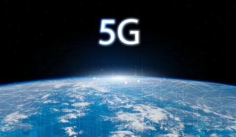Global 5G network wireless systems and internet technology concept. smart c.. Stock Illustration