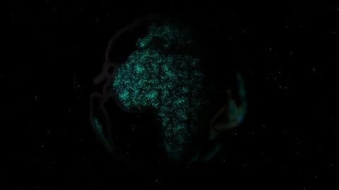 Global abstract earth technology concept in dark network system Stock Footage 319152100