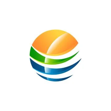 Global abstract sphere logo circle element symbol icon vector design Stock Illustration