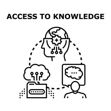 Global access to knowledge and information concept 스톡 일러스트