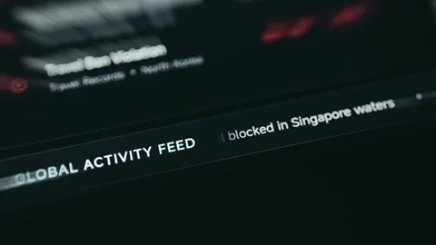 Global Activity Feed Showing Blocked Vessel Event Stock Footage 339426046