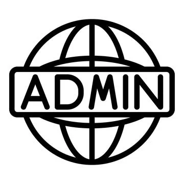 Global admin icon, outline style Stock Illustration
