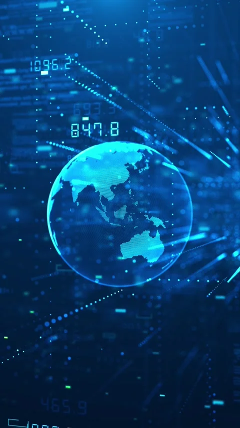 Global AI Data Network Digital Earth Technology Background 스톡 동영상 341353892