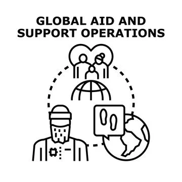 Global aid and support operations vector illustration Stock Illustration