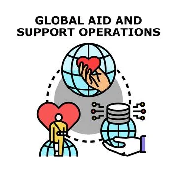 Global aid and support operations vector illustration Stock Illustration