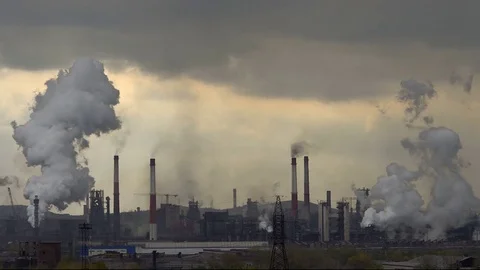 Global Air Pollution Emissions of Smoke Plant. Environmental Crime. Poisoning Stock Footage