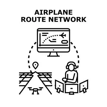 Global air traffic control managing unmanned flying vehicle operations Stock Illustration