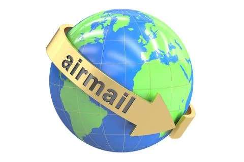 Global Airmail concept, 3D rendering 库存插图