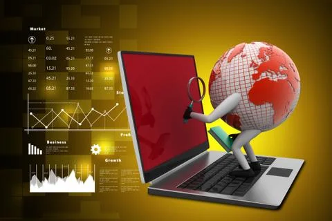 Global analysing Stock Illustration