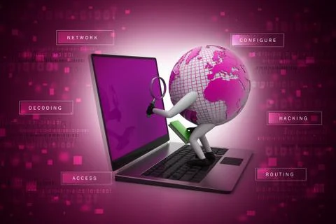 Global analysing Stock Illustration