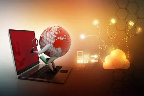 Global analysing Stock Illustration