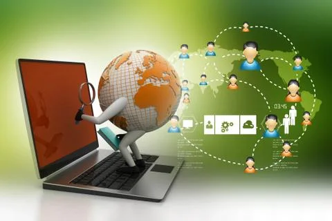 Global analysing Stock Illustration