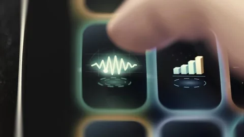 Global Analytics and Growth Chart App Tiles Stock Footage 341866389