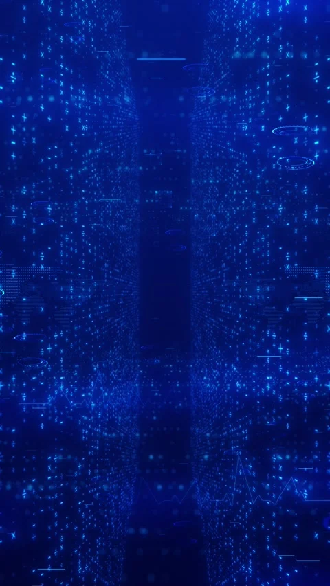 Global analytics map data visual with blue dots, interface symbols, and deep tec Stock Footage 340550422