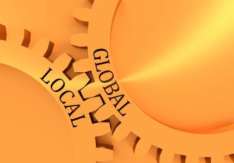 Global and local text Stock Illustration