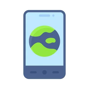 Global App icon, Mobile application vector illustration Stock Illustration