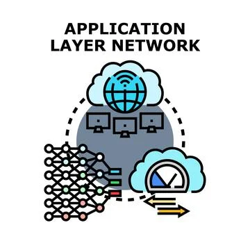 Global application layer network connecting data processing 스톡 일러스트
