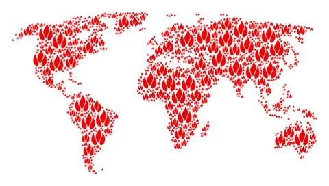 Global Atlas Collage of Fire Items 스톡 일러스트