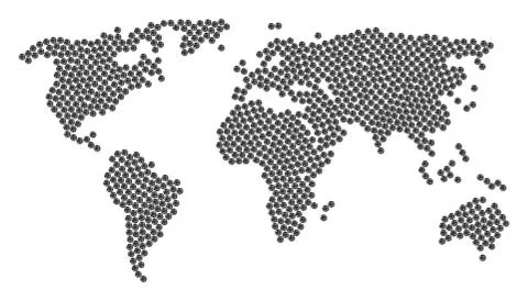 Global Atlas Collage of Network Items Stock Illustration