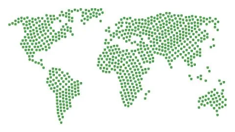 Global Atlas Pattern of Dollar Banknote Icons Stock Illustration