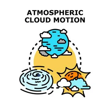 Global atmospheric cloud motion and weather forecasting concept Stock Illustration