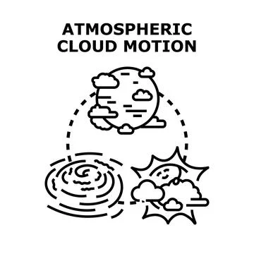 Global atmospheric cloud motion and weather forecasting concept Stock Illustration