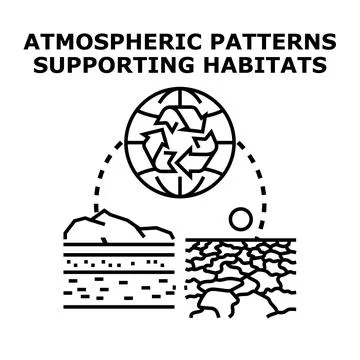 Global atmospheric patterns impacting earth's habitats and environment 스톡 일러스트