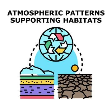 Global atmospheric patterns impacting earth's habitats and environment 스톡 일러스트