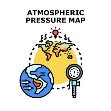 Global atmospheric pressure map visualizing weather forecasting Stock Illustration