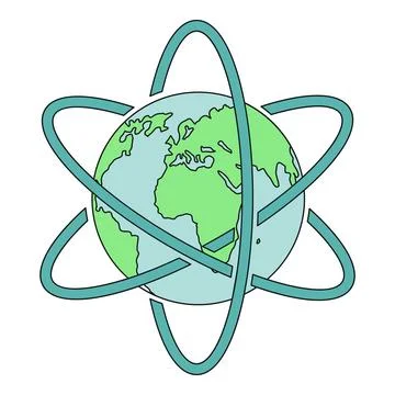 Global atom depicting world scale science and technology Stock Illustration