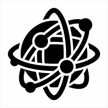 Global atom science network icon full details prompt 8K ultra quality ratio Stock Illustration
