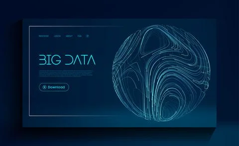 Global Big Data Cloud. Network futuristic background. Abstract digital Stock-Illustration