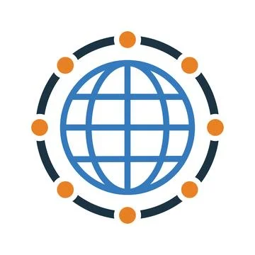 Global, big data icon. Simple editable vector design isolated on a white ba.. イラスト素材