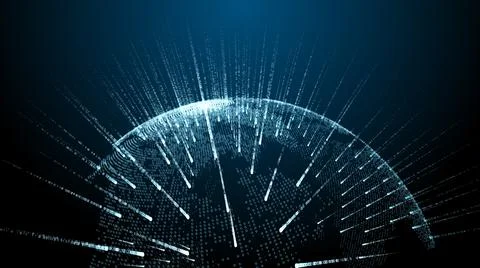 Global Big data internet of things IOT cloud computing AI network technology  Illustrazione stock