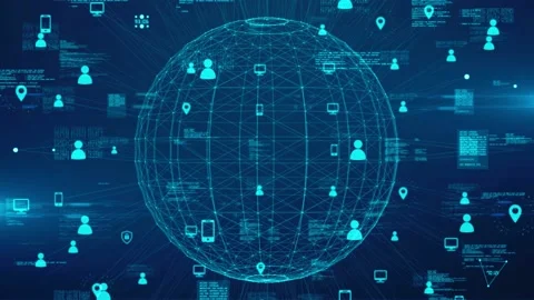 Global big data mining analytics collecting social media user information Stock Footage 162932102