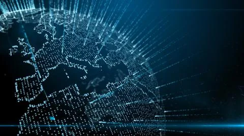 Global Big data network connectivity cloud computing AI wireless technology - Stock Illustration