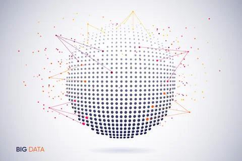 Global big digital data collection with analytics Ilustración de archivo