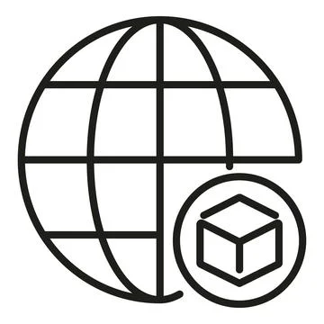Global blockchain icon outline vector. Digital currency Stock Illustration